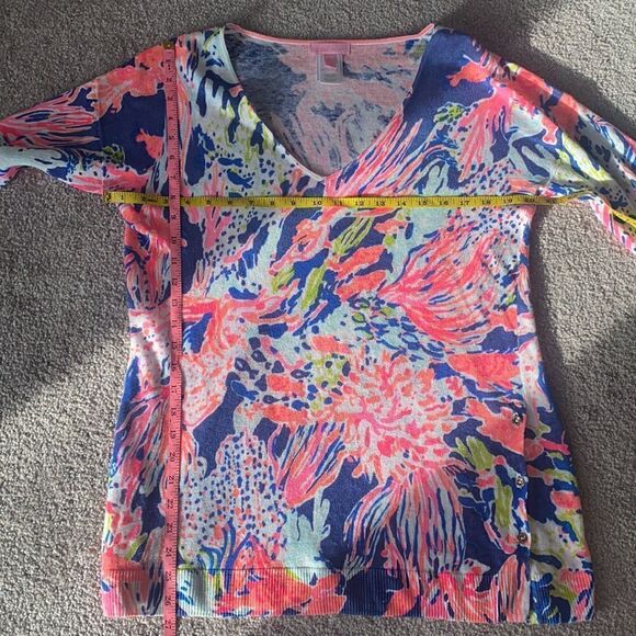 Lilly Pulitzer Liesel “Sunken Treasure” Linen Sweater! - Picture 10 of 11
